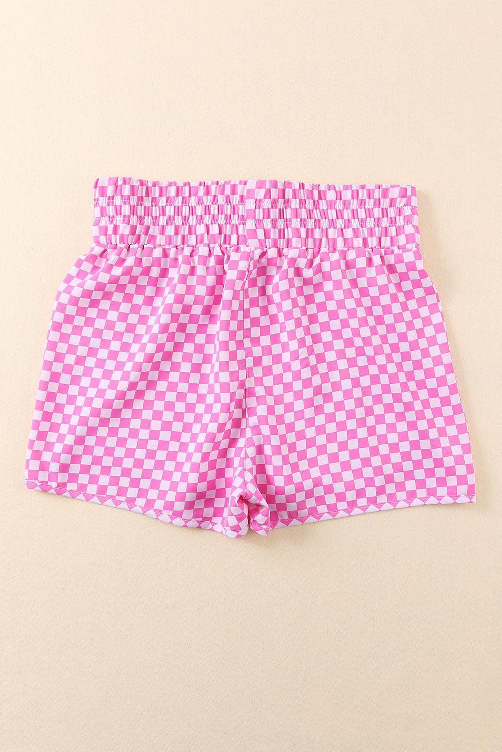 Young And Free Elastic Waist Pink Leopard Shorts - MXSTUDIO.COM