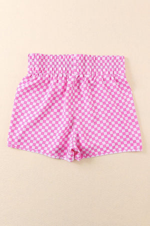 Young And Free Elastic Waist Pink Leopard Shorts - MXSTUDIO.COM