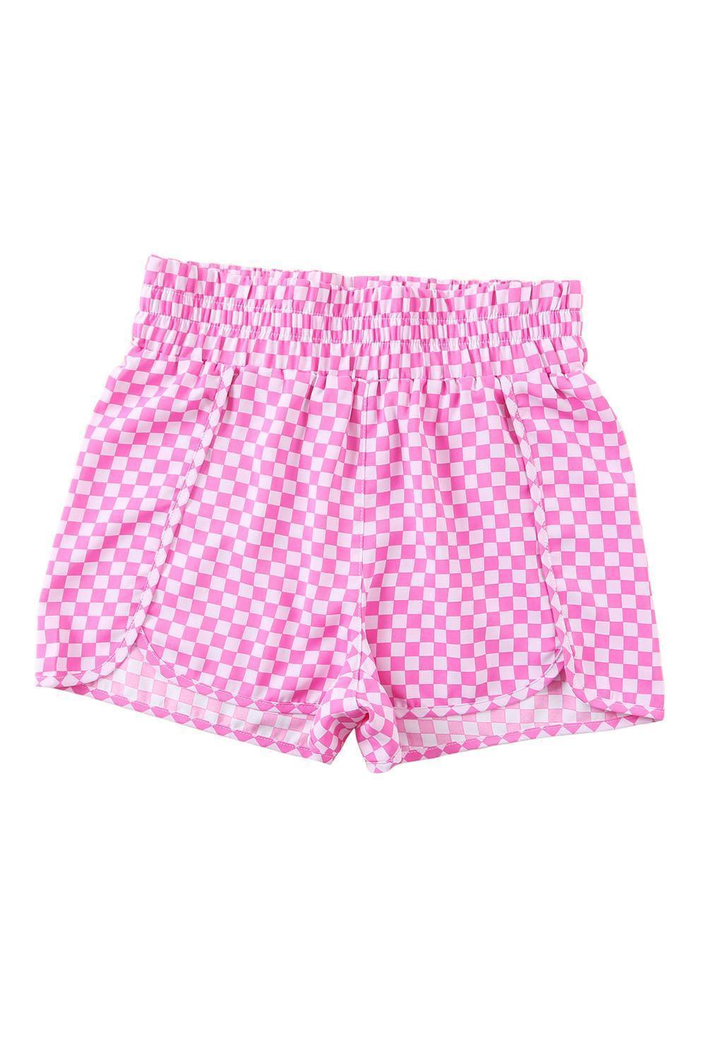 Young And Free Elastic Waist Pink Leopard Shorts - MXSTUDIO.COM