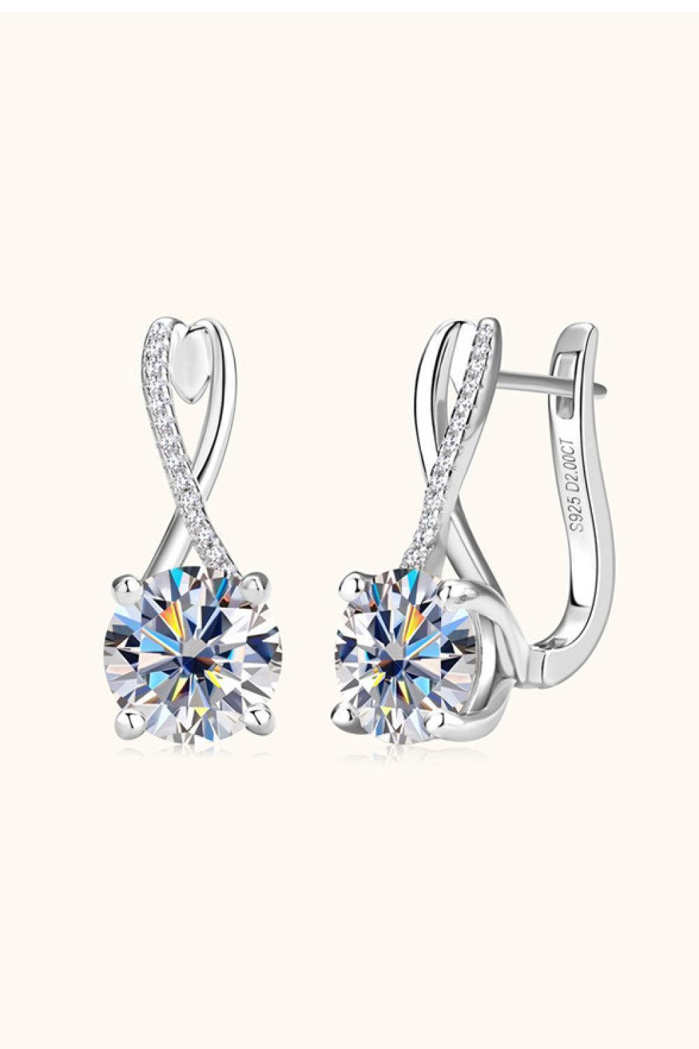 Your Asset 925 Sterling Silver 4 Carat Moissanite Earrings - MXSTUDIO.COM