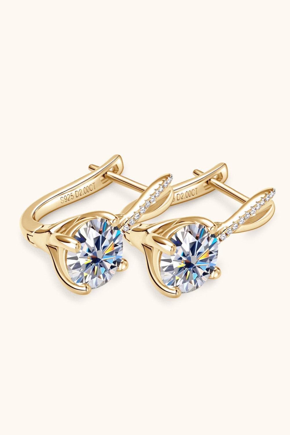 Your Asset 925 Sterling Silver 4 Carat Moissanite Earrings - MXSTUDIO.COM