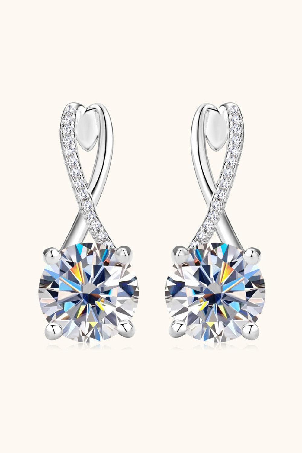 Your Asset 925 Sterling Silver 4 Carat Moissanite Earrings - MXSTUDIO.COM