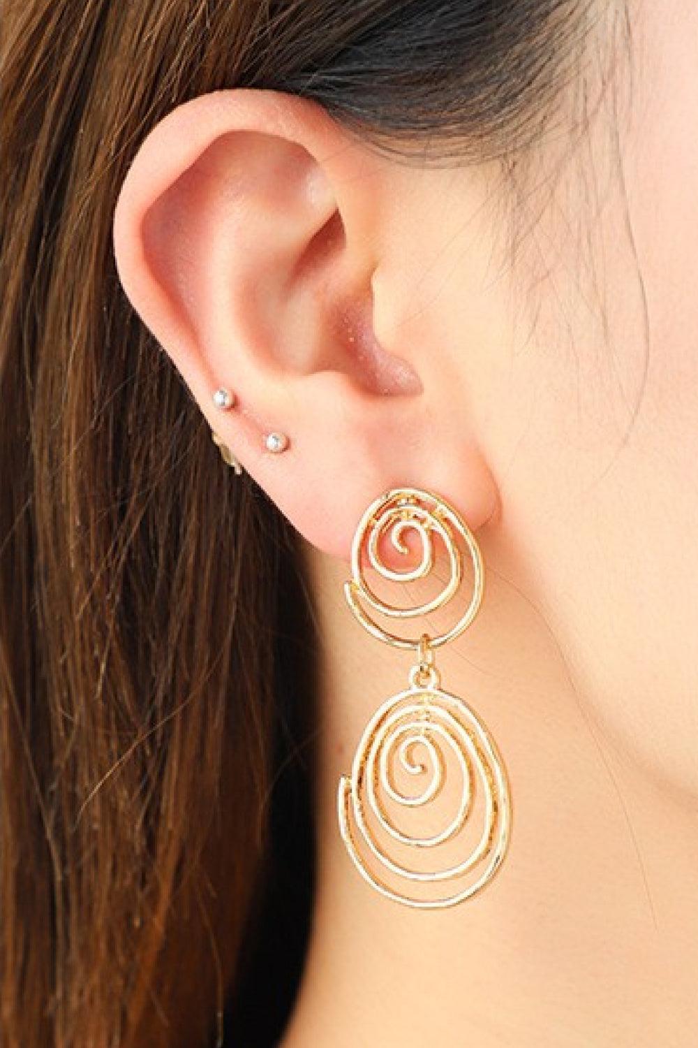 Your Triumph 18K Gold-Plated Alloy Spiral Earrings - MXSTUDIO.COM