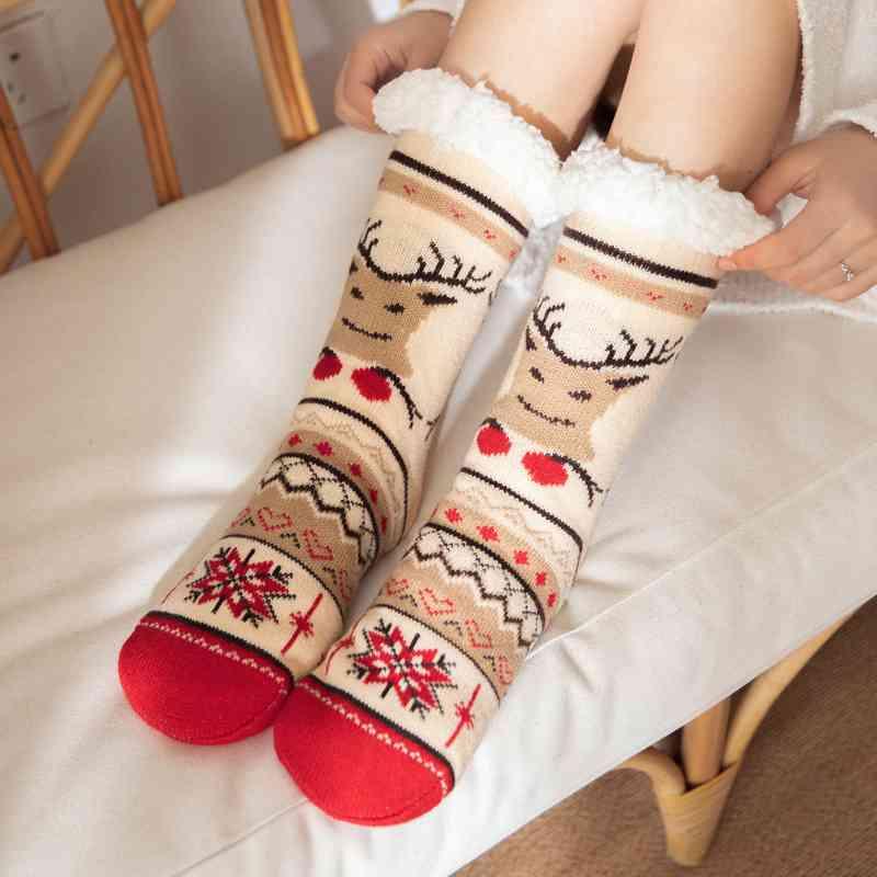 Yuletide Elegance Womens Christmas Socks-MXSTUDIO.COM