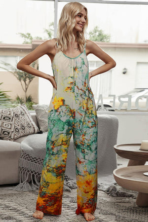 Zen Life Tie Dye Sleeveless Scoop Neck Jumpsuit - MXSTUDIO.COM