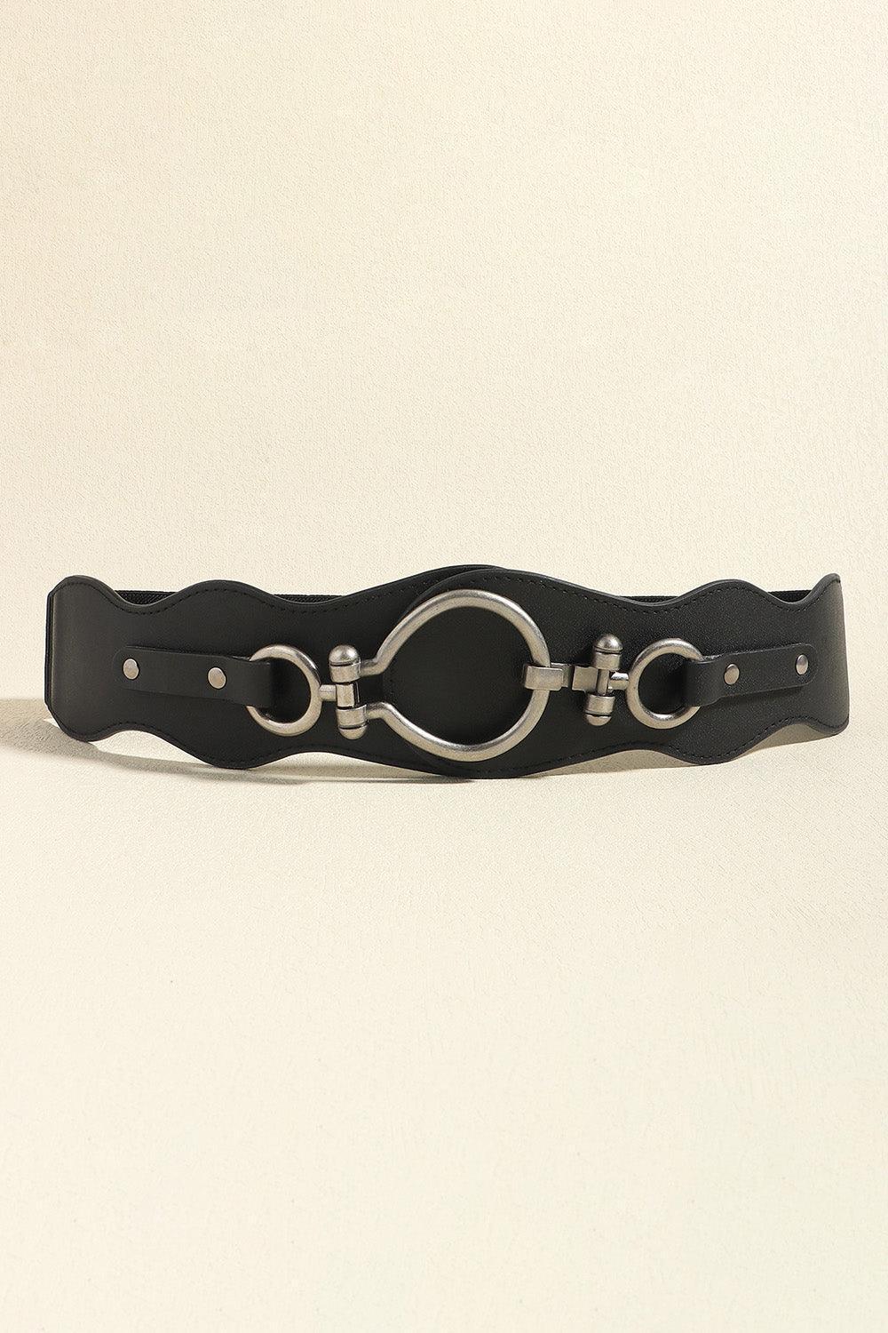 Zinc Alloy Buckle Black Leather Belt - MXSTUDIO.COM