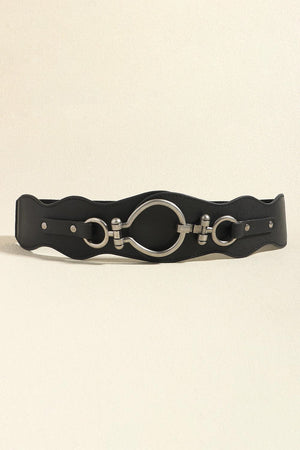 Zinc Alloy Buckle Black Leather Belt - MXSTUDIO.COM