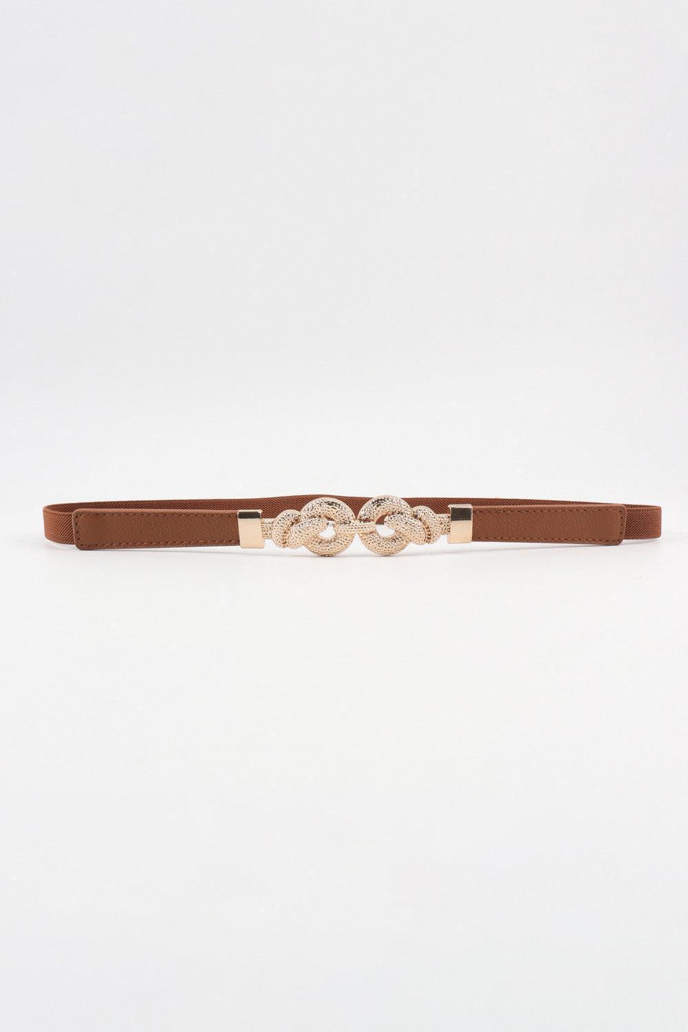 Zinc Alloy Buckle Women's Skinny Leather Belt - MXSTUDIO.COM