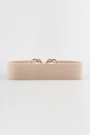 Zinc Alloy Double Buckle Waist Elastic Belt - MXSTUDIO.COM