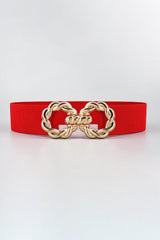 Zinc Alloy Double Buckle Waist Elastic Belt - MXSTUDIO.COM