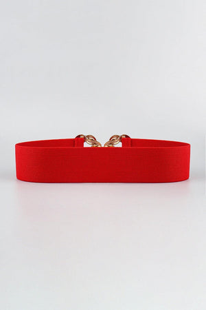 Zinc Alloy Double Buckle Waist Elastic Belt - MXSTUDIO.COM