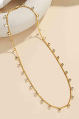 Zircon Accent 18K Gold-Plated Necklace-MXSTUDIO.COM