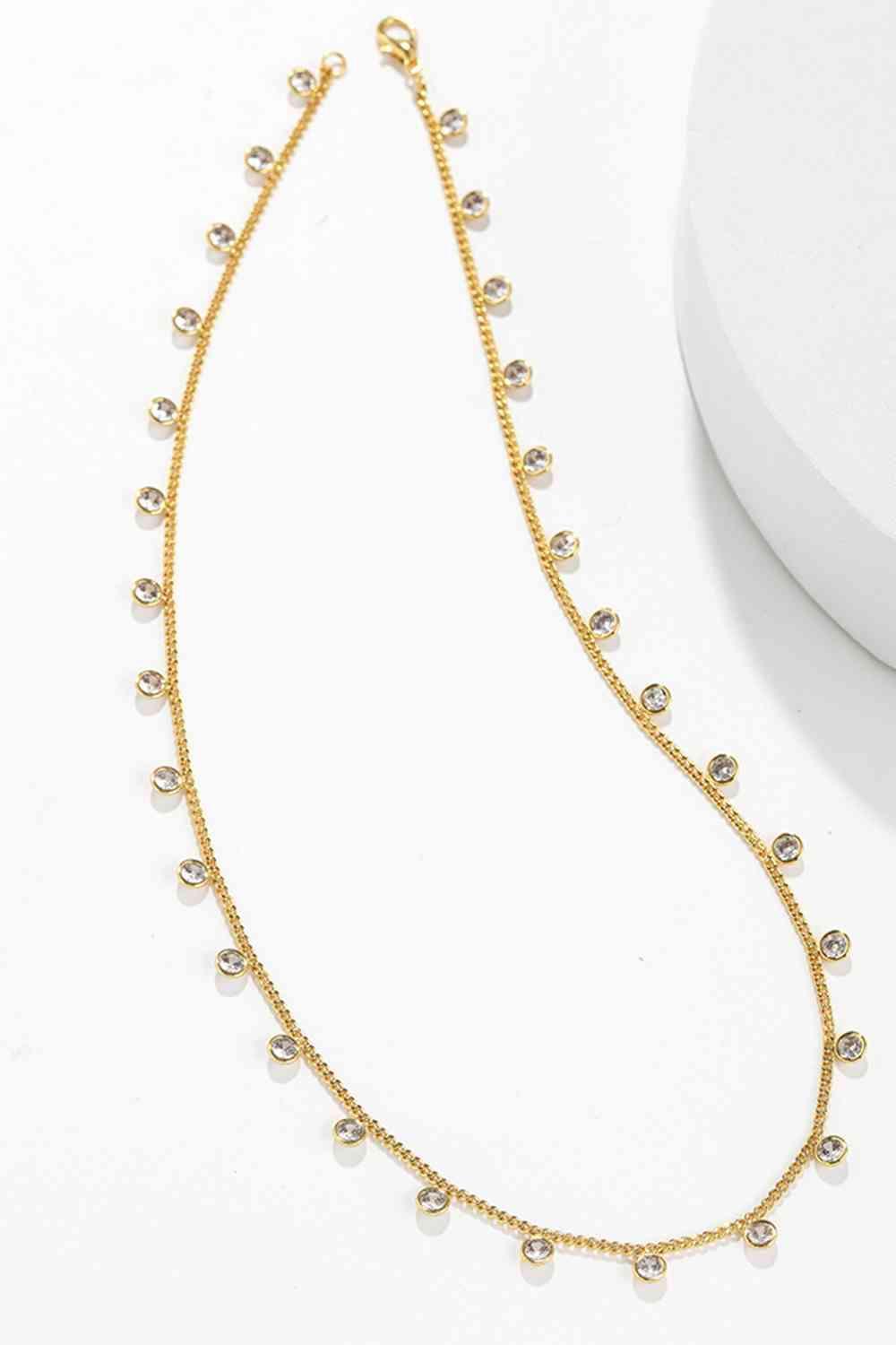 Zircon Accent 18K Gold-Plated Necklace-MXSTUDIO.COM