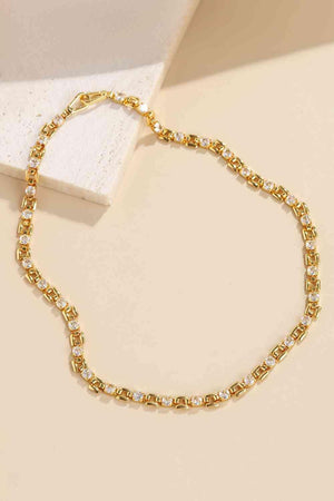 Zircon Accent 18K Gold-Plated Necklace-MXSTUDIO.COM