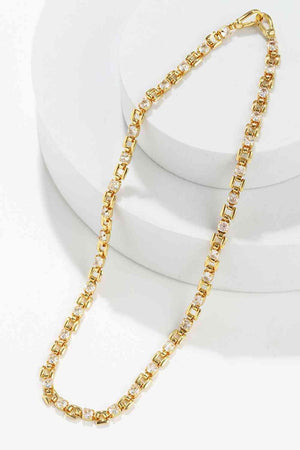 Zircon Accent 18K Gold-Plated Necklace-MXSTUDIO.COM