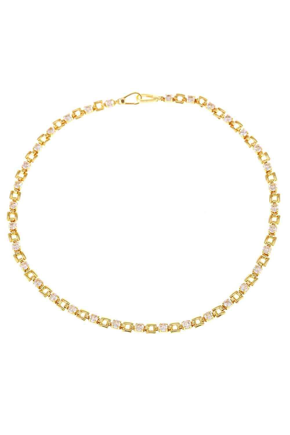 Zircon Accent 18K Gold-Plated Necklace-MXSTUDIO.COM