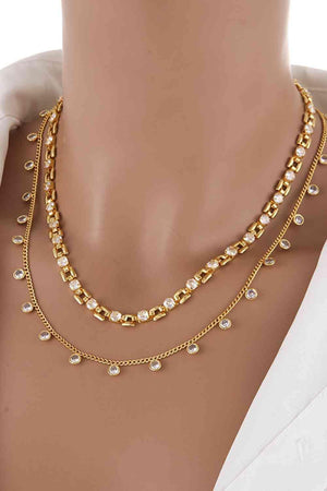 Zircon Accent 18K Gold-Plated Necklace-MXSTUDIO.COM