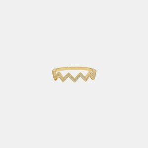 a yellow gold ring with two white diamonds