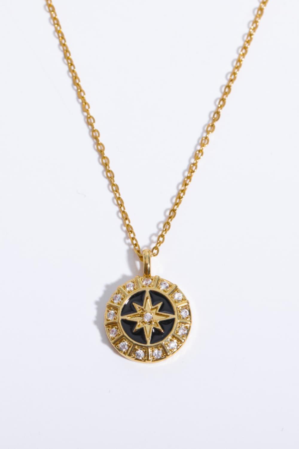 Zircon Decorated Gold Plated North Star Necklace - MXSTUDIO.COM