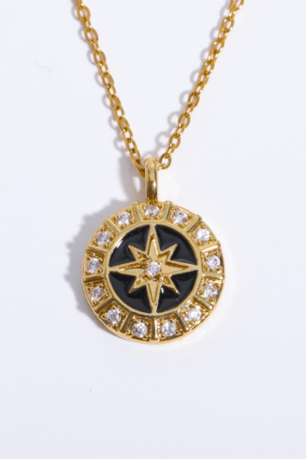 Zircon Decorated Gold Plated North Star Necklace - MXSTUDIO.COM