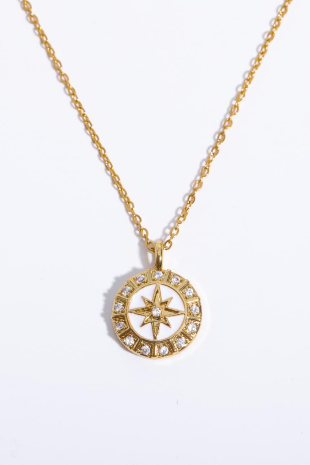 Zircon Decorated Gold Plated North Star Necklace - MXSTUDIO.COM