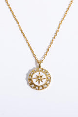 Zircon Decorated Gold Plated North Star Necklace - MXSTUDIO.COM