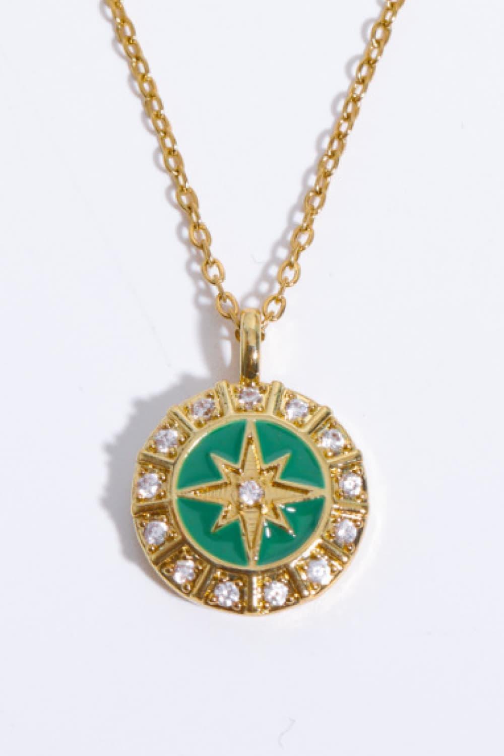 Zircon Decorated Gold Plated North Star Necklace - MXSTUDIO.COM