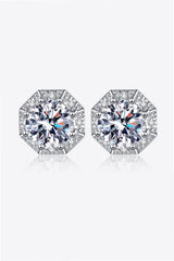 Zircon Encrusted 2 Carat Moissanite Stud Earrings - MXSTUDIO.COM