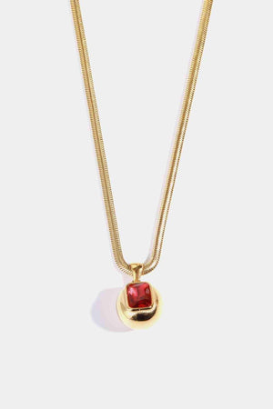 Zircon Geometrical Shape Pendant Gold Plated Necklace-MXSTUDIO.COM