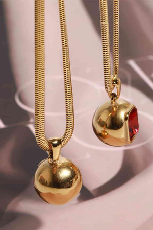 Zircon Geometrical Shape Pendant Gold Plated Necklace-MXSTUDIO.COM