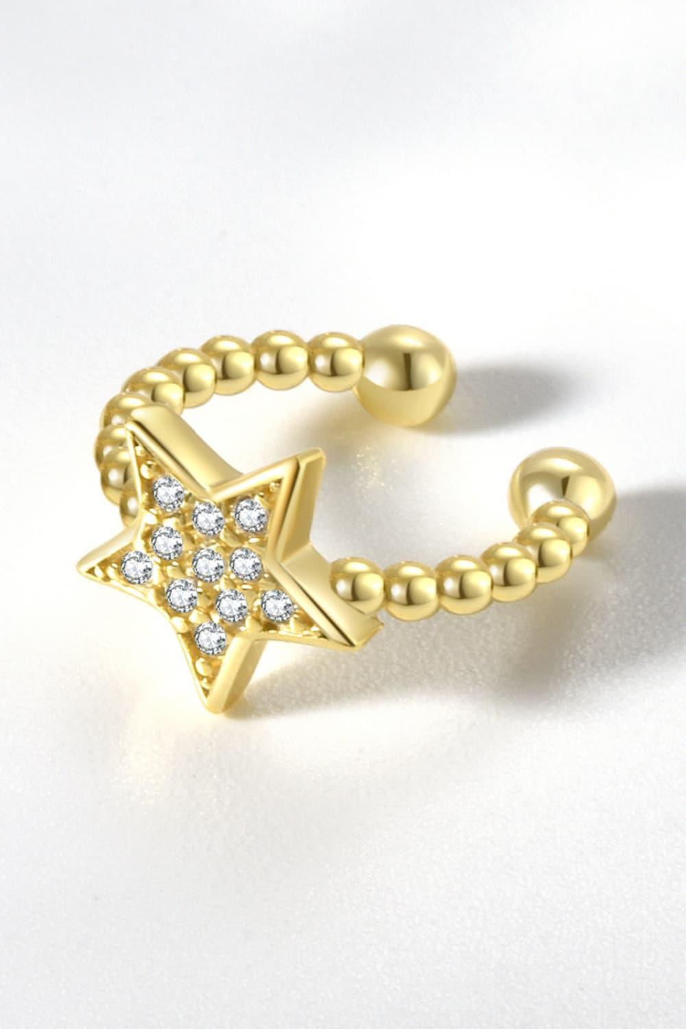 Zircon Ornamented Star Cuff Single Earring - MXSTUDIO.COM