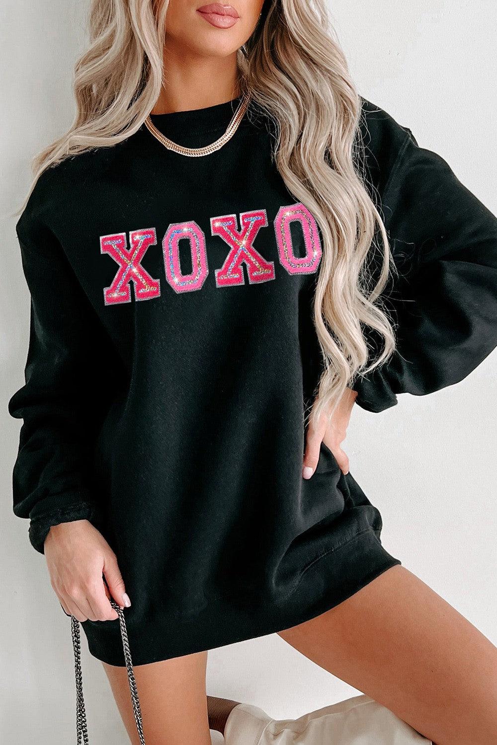 Cozy Chic Crew Neck Xoxo Sweatshirt - MXSTUDIO.COM