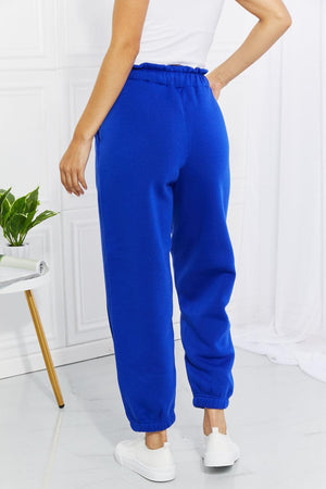 Active Drawstring Blue Plus Size Joggers - MXSTUDIO.COM