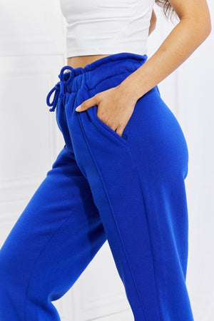 Active Drawstring Blue Plus Size Joggers - MXSTUDIO.COM