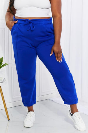 Active Drawstring Blue Plus Size Joggers - MXSTUDIO.COM