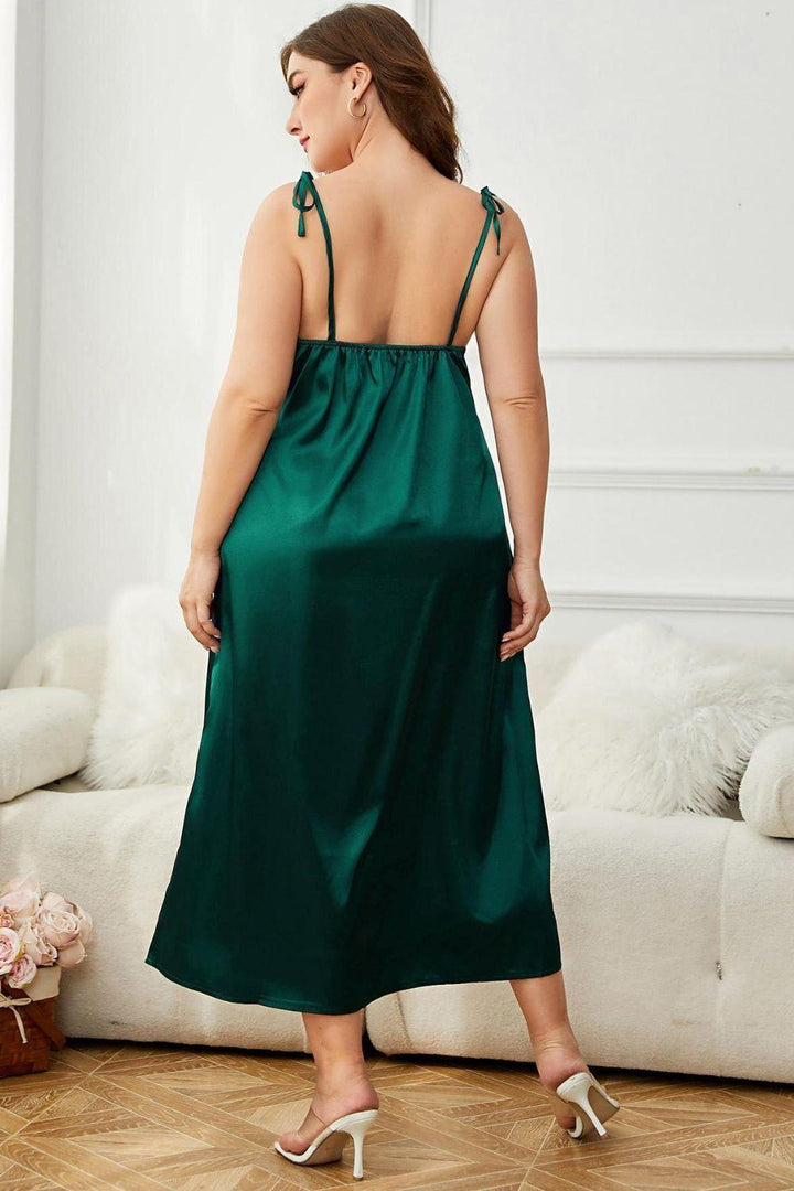 Adjustable Strap Plus Size Night Dress - MXSTUDIO.COM