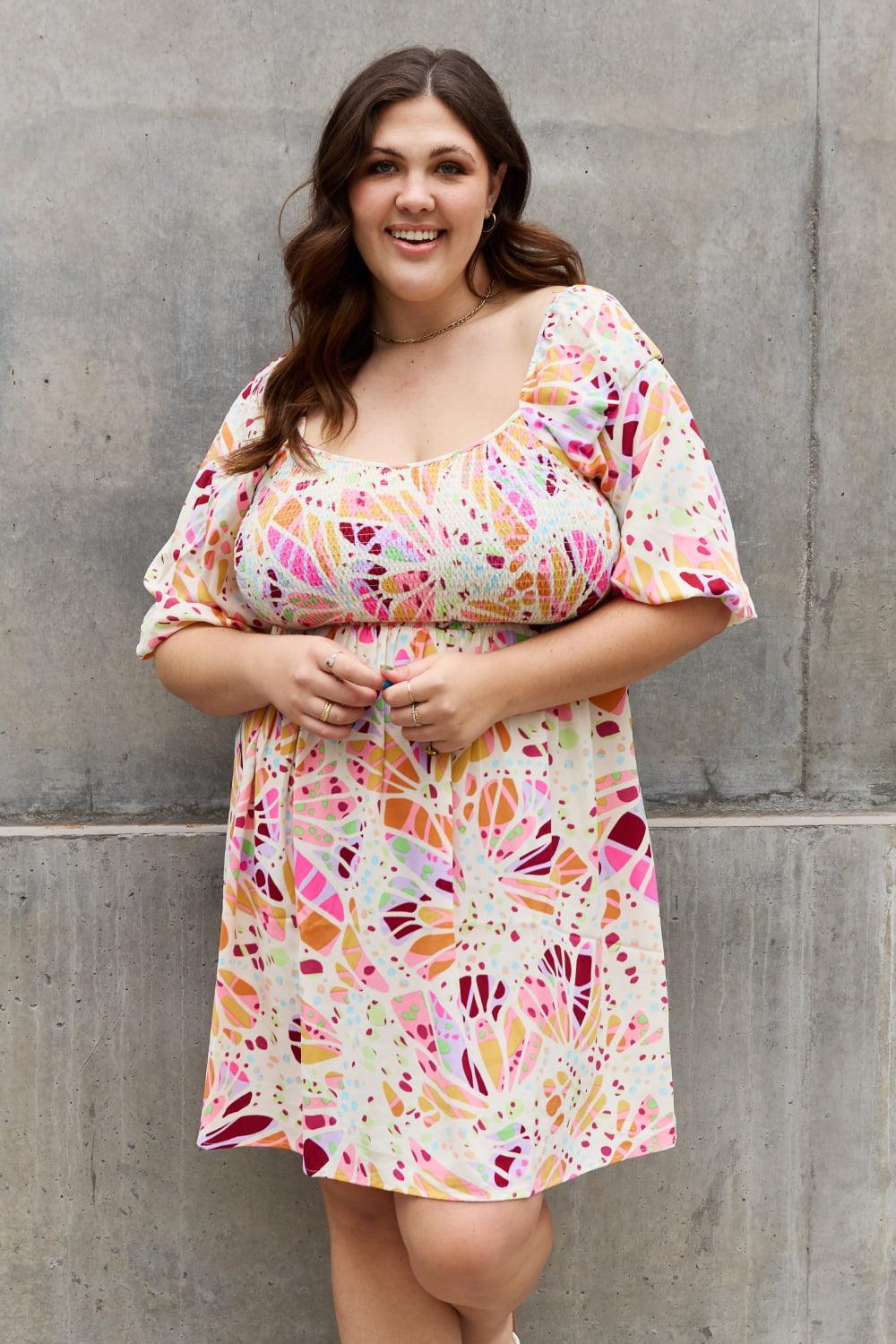 Amazing A Line Mini Plus Size Smock Dress - MXSTUDIO.COM