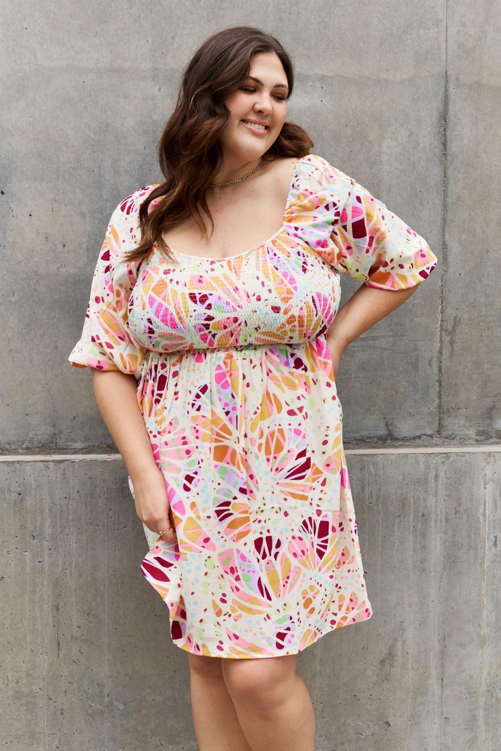 Amazing A Line Mini Plus Size Smock Dress - MXSTUDIO.COM