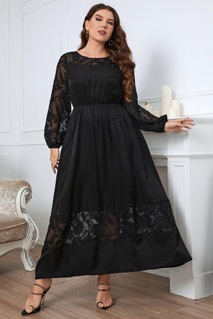 Amazing A-Line Plus Size Black Maxi Dress - MXSTUDIO.COM