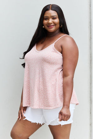 Animal Print Plus Size Blush Pink Spaghetti Strap Top - MXSTUDIO.COM