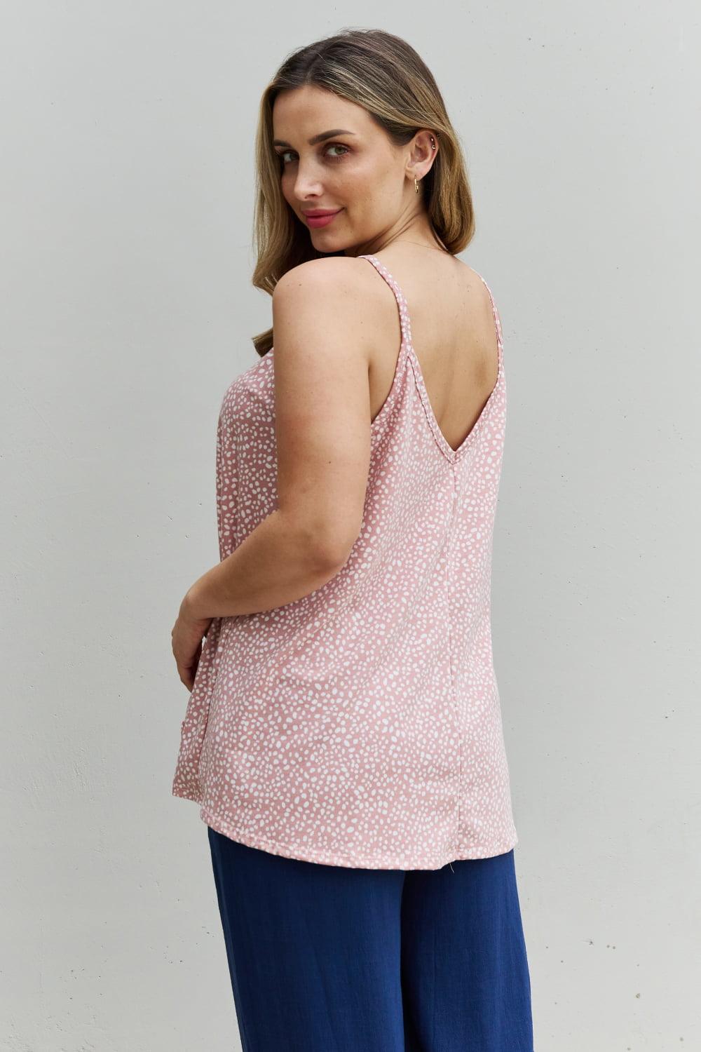 Animal Print Plus Size Blush Pink Spaghetti Strap Top - MXSTUDIO.COM