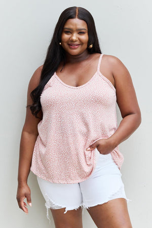 Animal Print Plus Size Blush Pink Spaghetti Strap Top - MXSTUDIO.COM