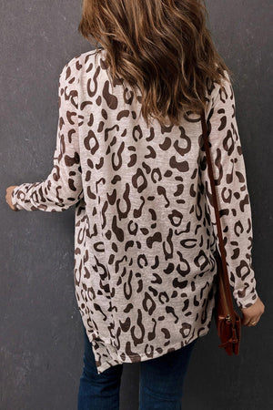 Appealing Leopard Open Front Cardigan - MXSTUDIO.COM