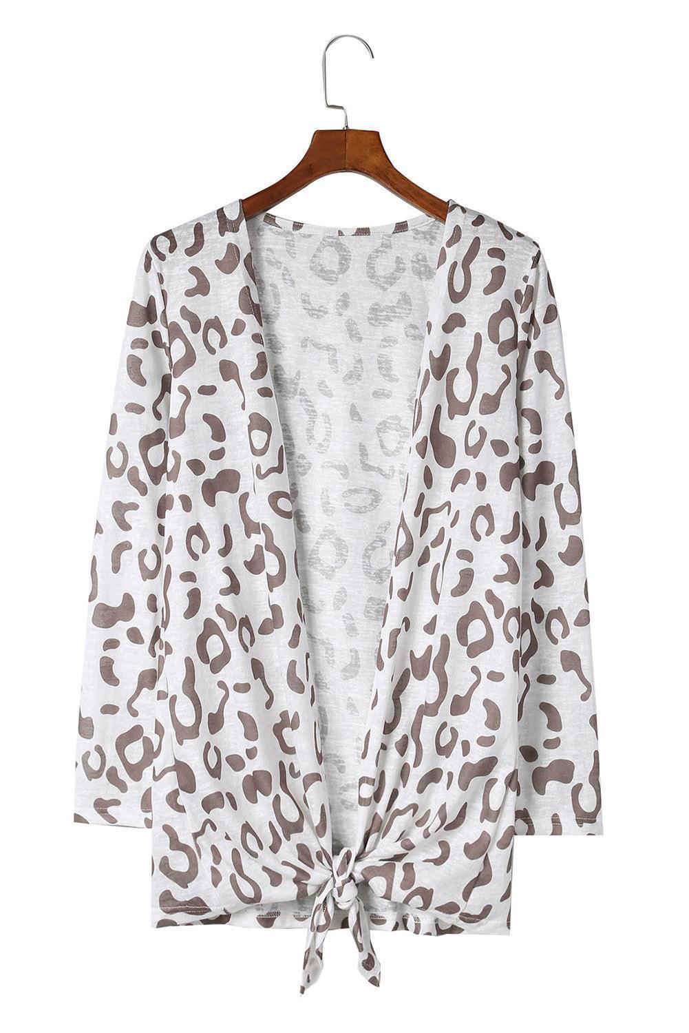 Appealing Leopard Open Front Cardigan - MXSTUDIO.COM