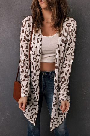 Appealing Leopard Open Front Cardigan - MXSTUDIO.COM