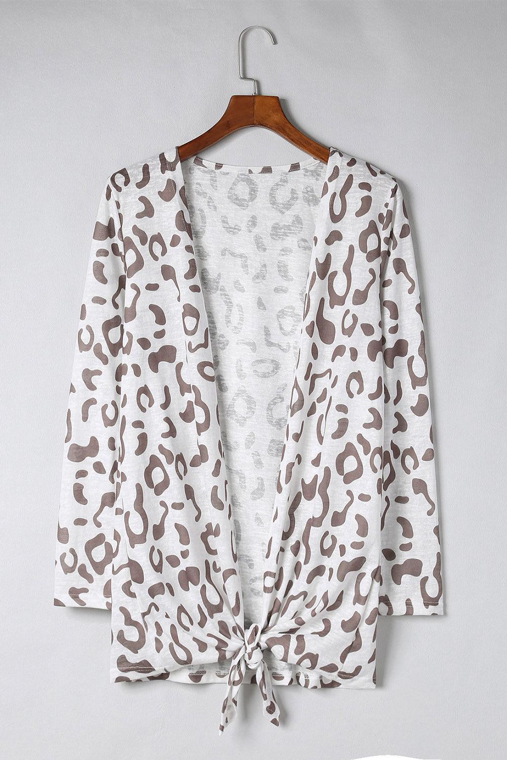 Appealing Leopard Open Front Cardigan - MXSTUDIO.COM