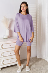 Get Refresh Plus Size Top And Shorts 2 Piece Loungewear Set