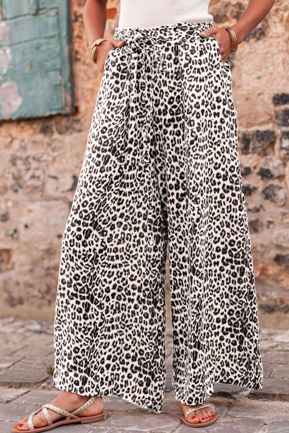 Wild Chic Leopard Print Palazzo Pants