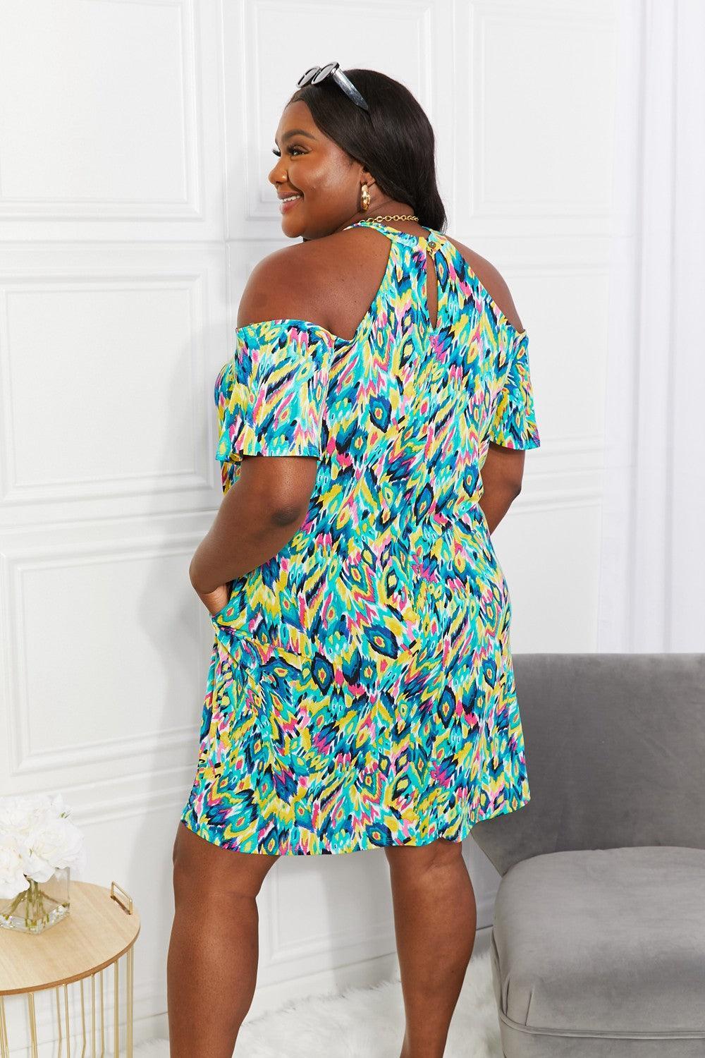 Be Proud Plus Size Cold Shoulder Dress - MXSTUDIO.COM