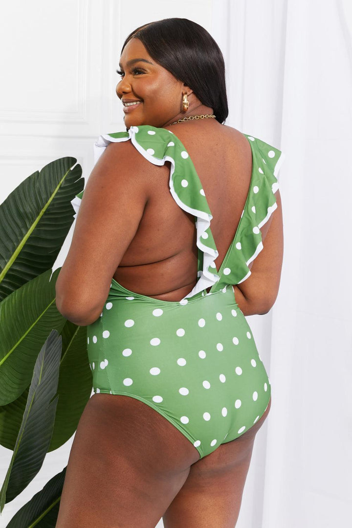 Beach Front Seduction Plus Size Green Swimsuit - MXSTUDIO.COM